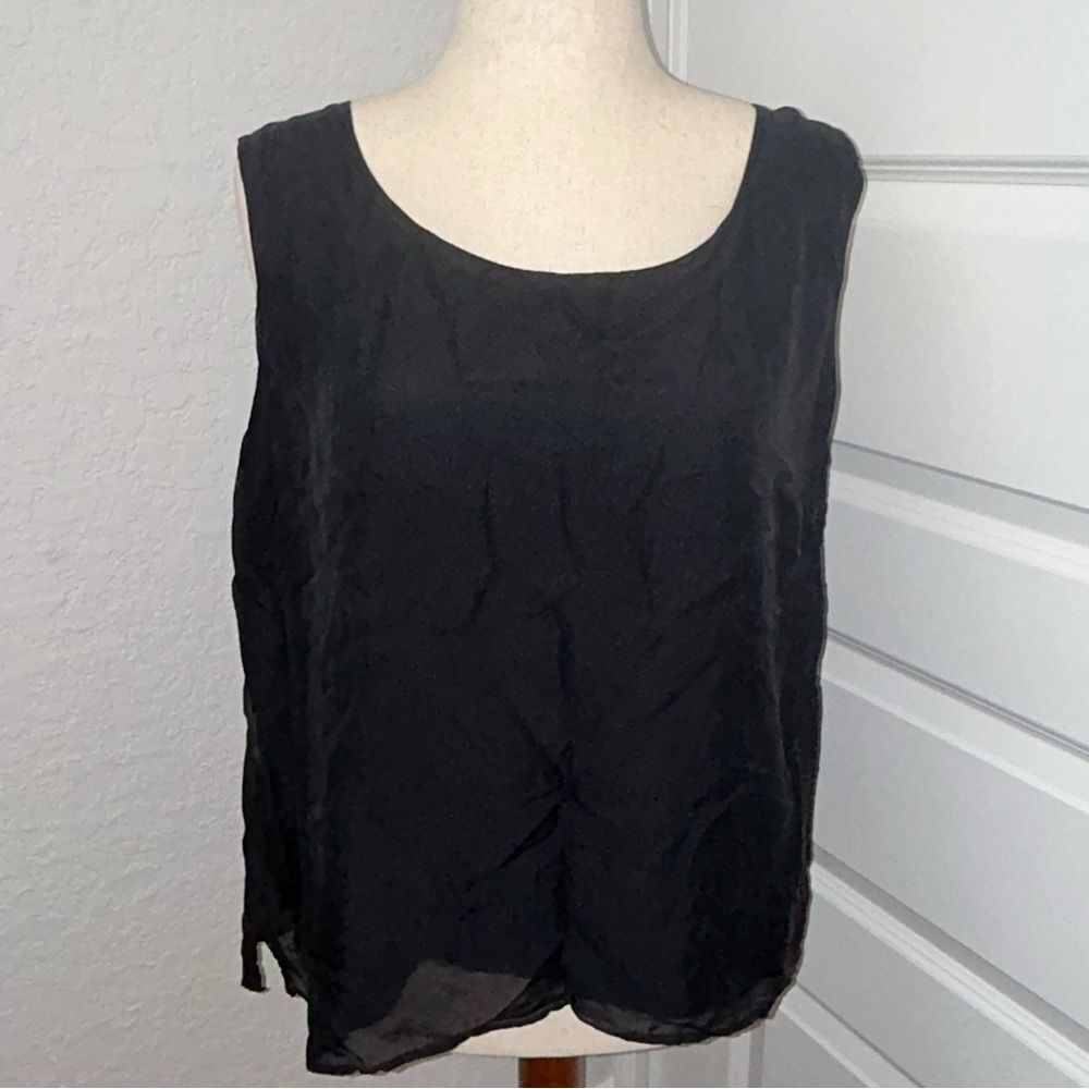 Citron Silk Sleeveless Tank Blouse Shirt Top